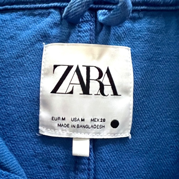 ZARA French Blue Cotton Chore Jacket - L - Picture 7 of 12